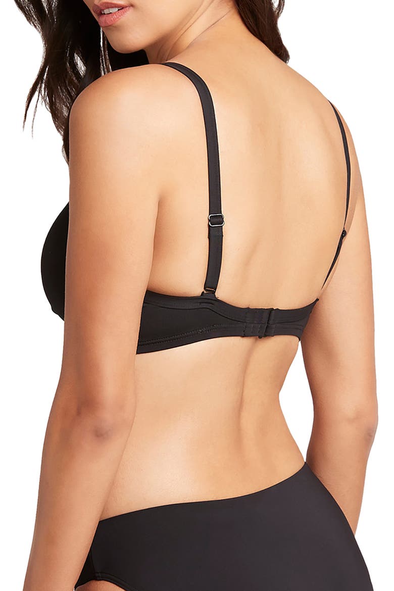Cross Front Underwire Bikini Top, Alternate, color, BLACK