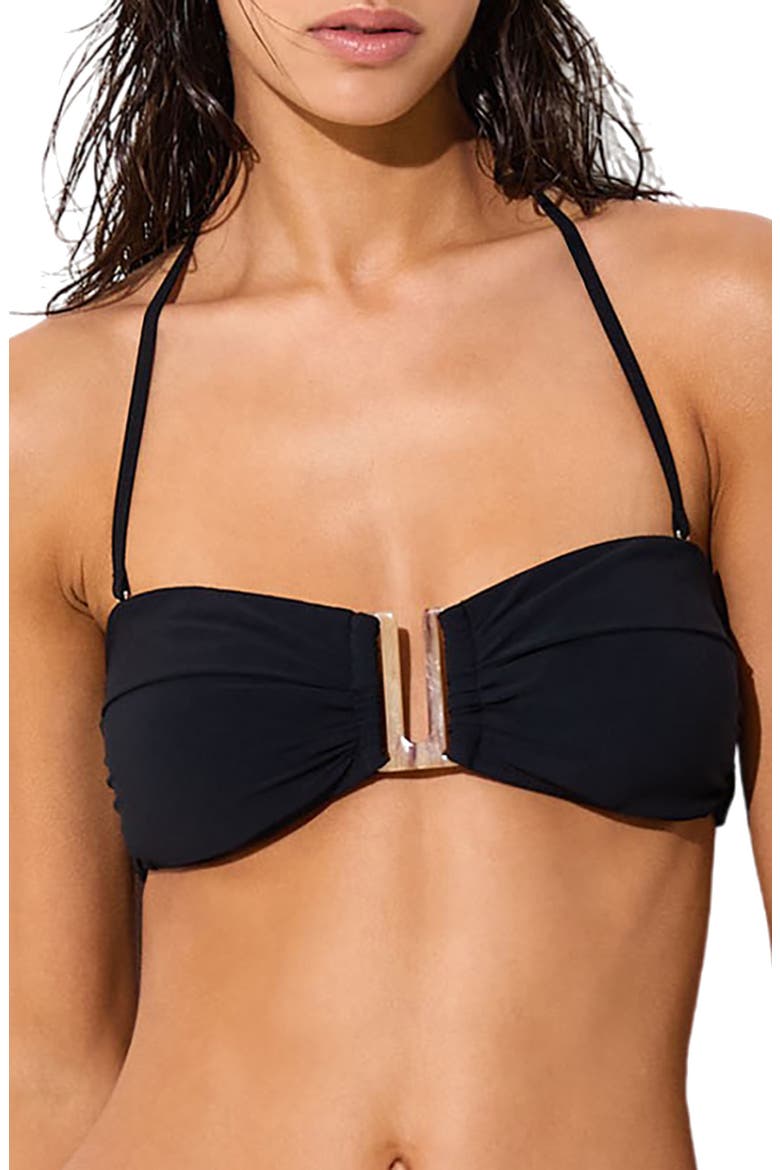 Carina Bandeau Bikini Top, Main, color, BLACK
