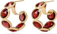 Marco Bicego Jaipur Color 18k Gold Garnet Hoop Earrings