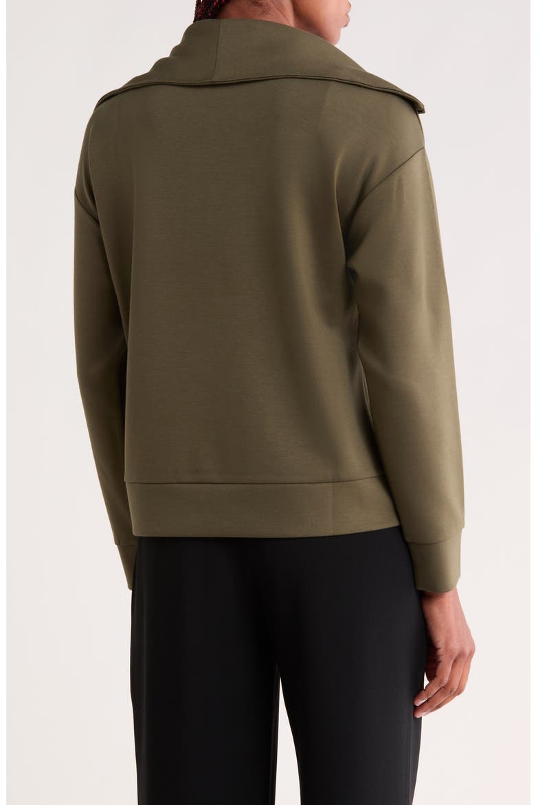 Quarter Zip Scuba Knit Sweatshirt, Alternate, color, OLIVE SARMA