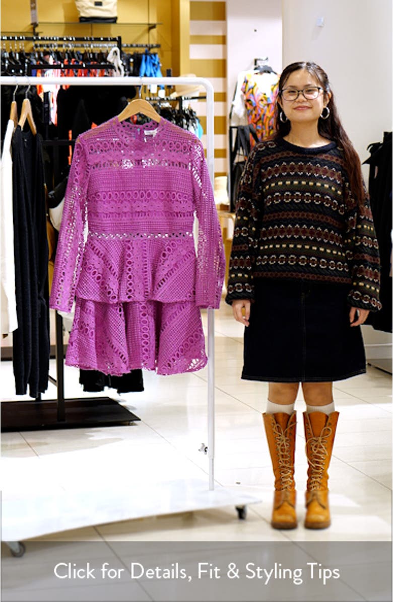 Tiered Lace Long Sleeve Minidress, sales video thumbnail