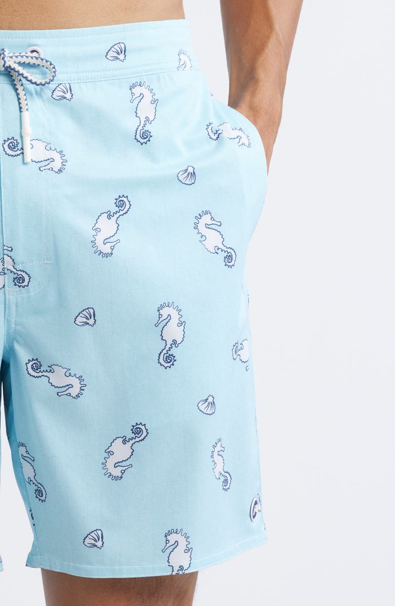 johnnie-O Under the Sea Swim Trunks, Alternate, color, Gulf Blue