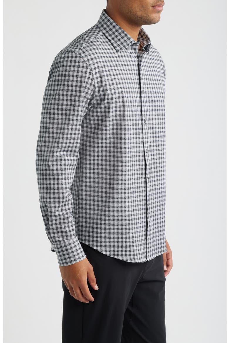James OoohCotton® Gingham Check Button-Up Shirt, Alternate, color, PLATINUM