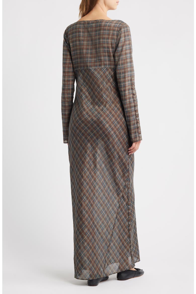 Marissa Sheer Plaid Maxi Dress, Alternate, color, PLAID MULTI