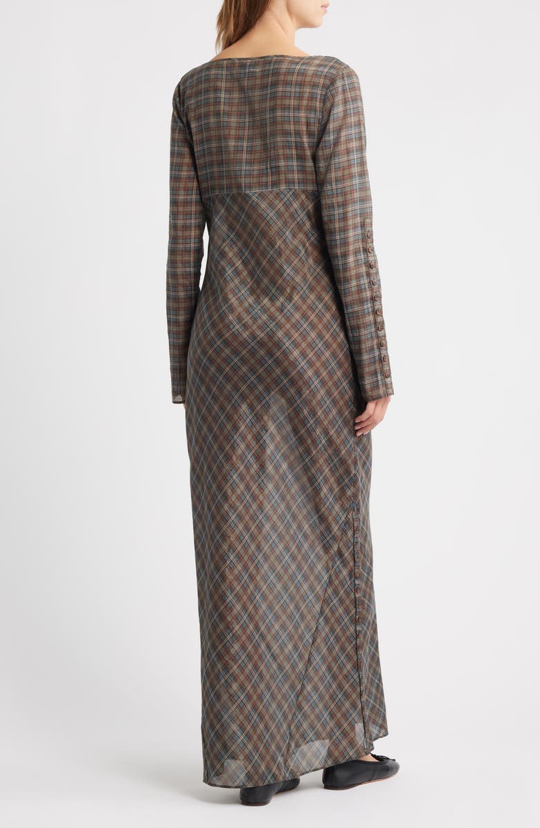Damson Madder Marissa Sheer Plaid Maxi Dress, Alternate, color, Plaid Multi