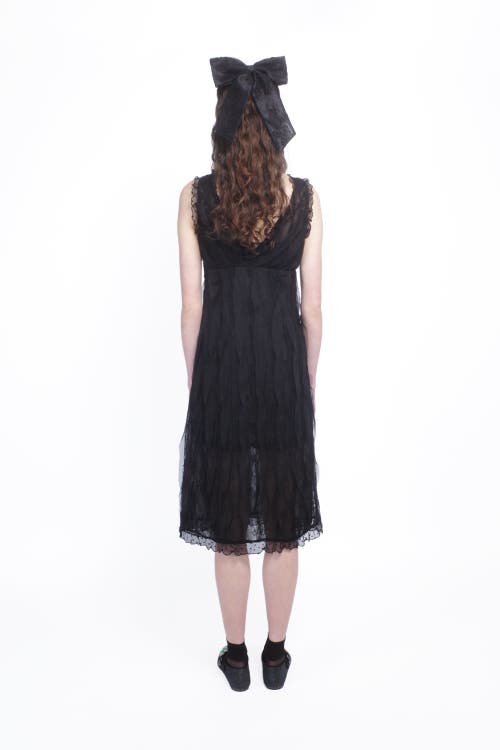 Anna Sui Black Lace Combo Sleeveless Lace Dress In Black