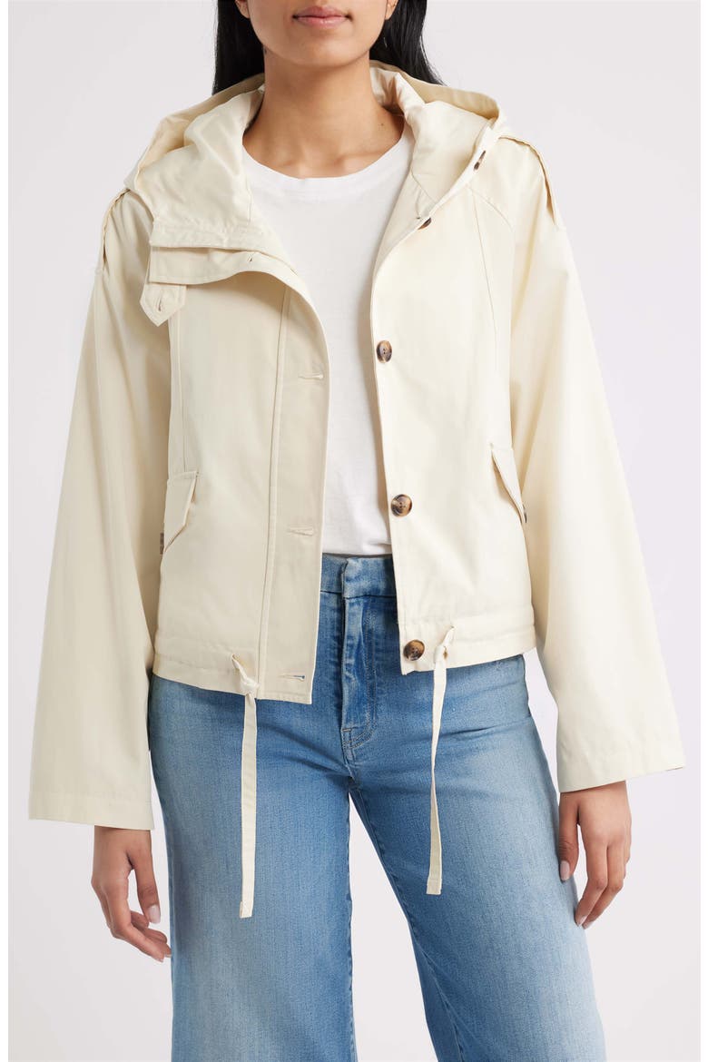 Short Hooded Jacket, Main, color, BONE WHITE