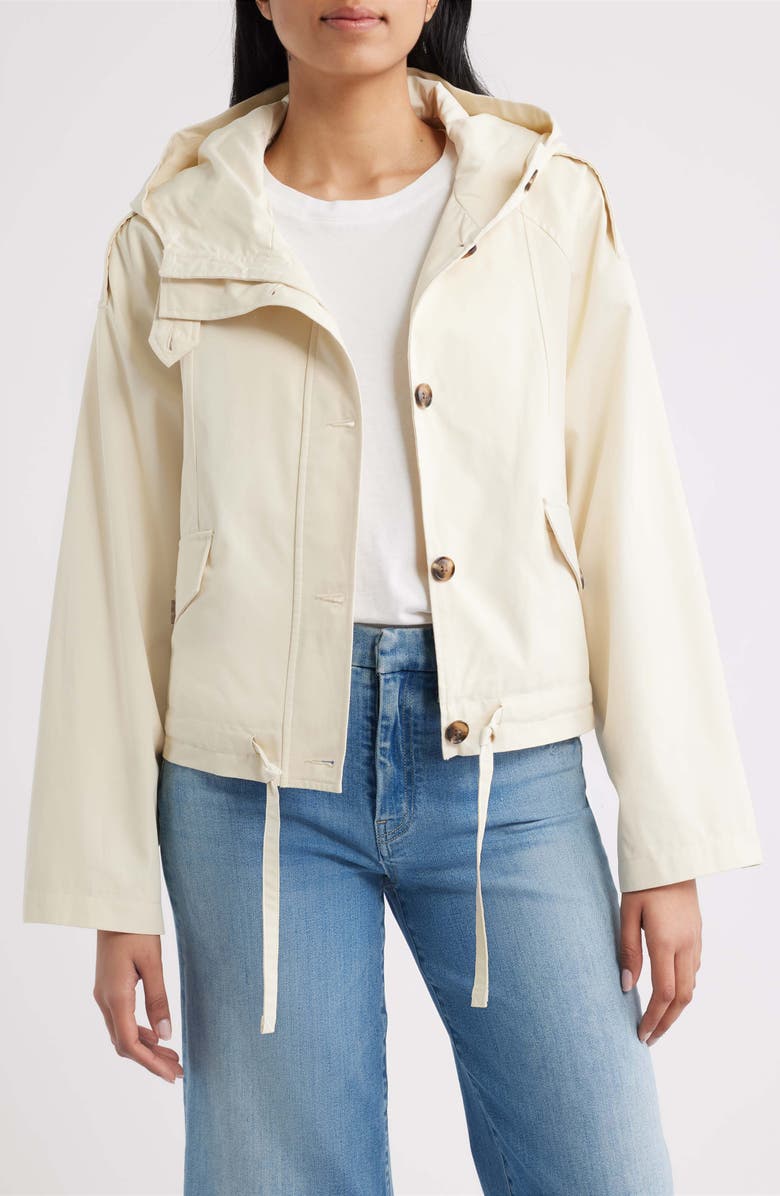 Brooklyn Industries Short Hooded Jacket, Main, color, Bone White
