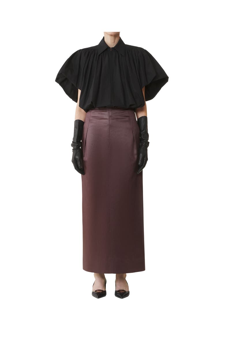 Lanvin Cotton Popelin Top, Alternate, color, Black