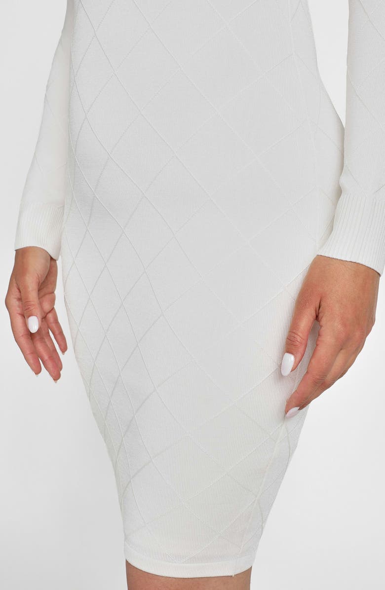 Marciano Miley Long Sleeve Body-Con Dress, Alternate, color, White Peaks