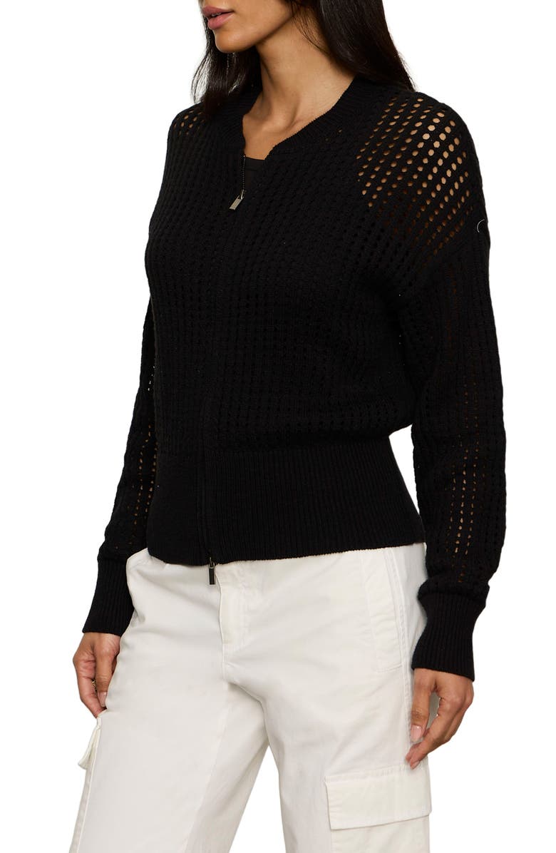 Sanctuary Laguna Openwork Sweater, Alternate, color, Black