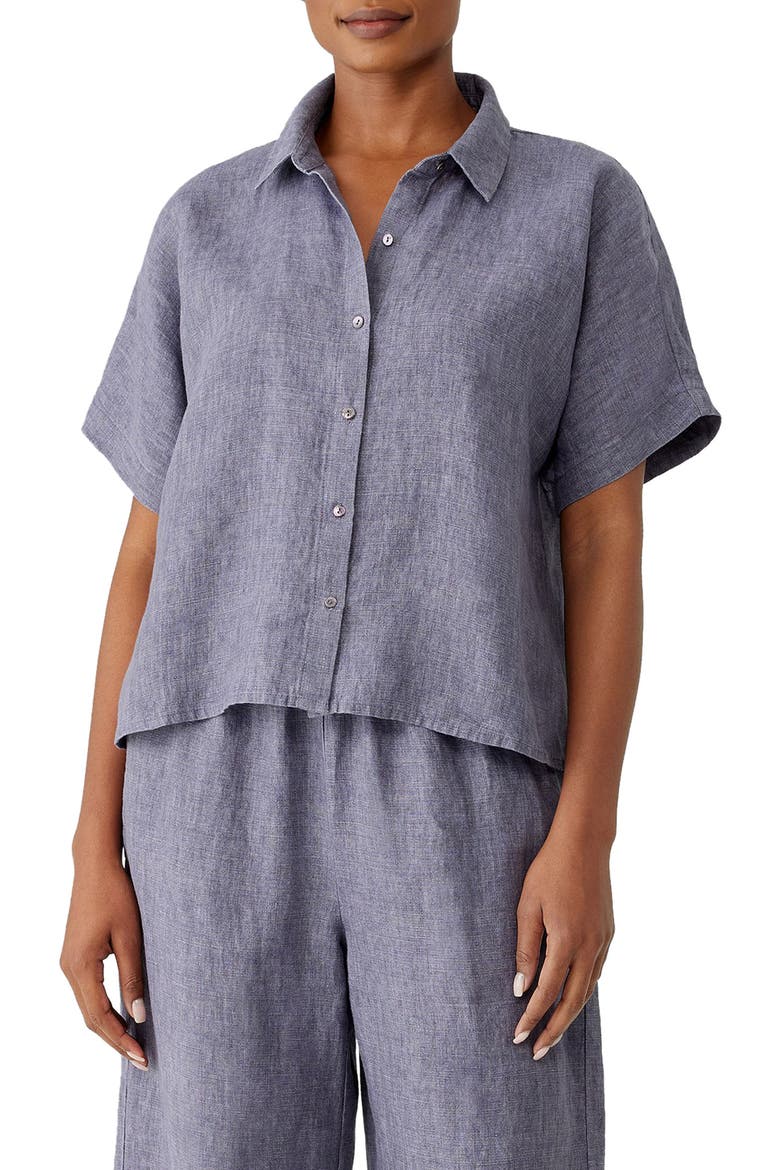 Organic Linen Shirt, Main, color, MISTY LILAC