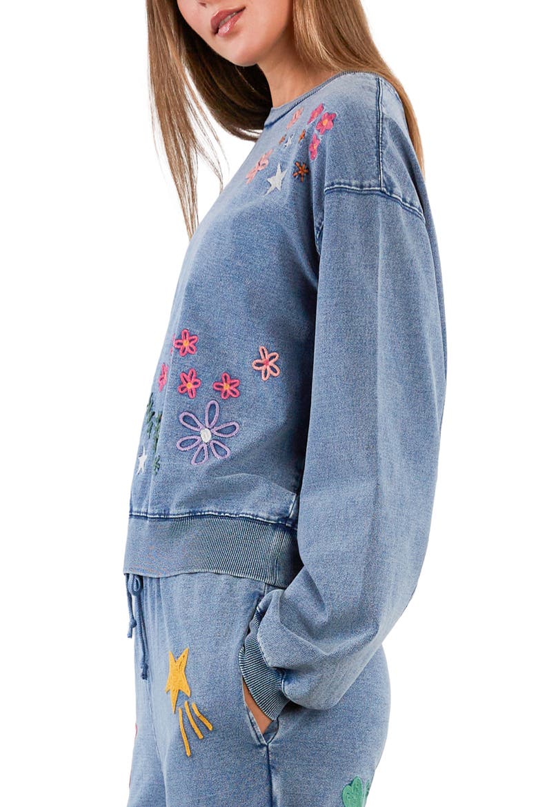 In Full Bloom Sweatshirt, Alternate, color, DENIM