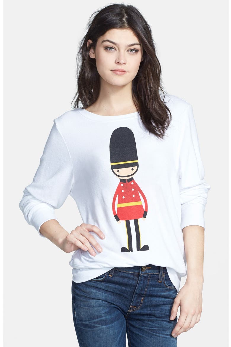 'Soldier Boy' Long Sleeve Sweatshirt, Main, color, CLEAN WHITE