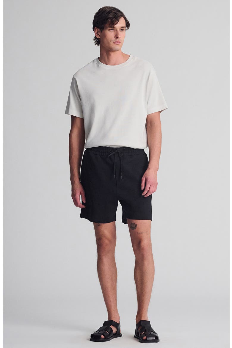 Drawstring Cotton Shorts, Alternate, color, BLACK