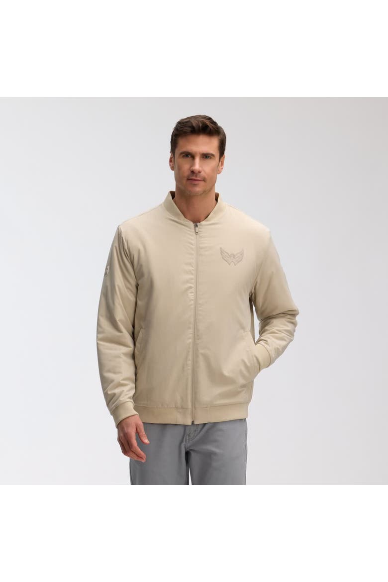 Men's Fanatics Tan Washington Capitals Authentic Pro Road Lightweight Full-Zip Bomber Jacket, Main, color, Tan