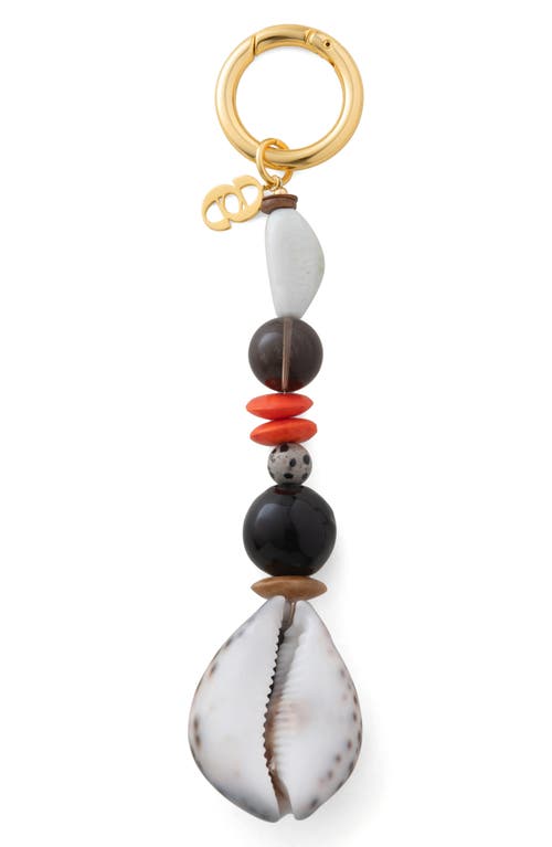 Eliou Éliou Cypra Stone & Shell Bag Charm In Brown Multi Color