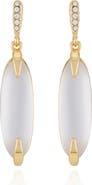 Vince Camuto White Glass S Gold- Drop Earrings