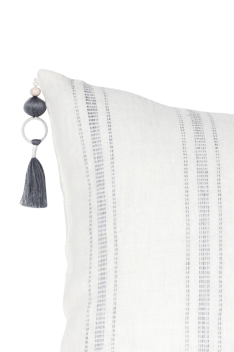 Linen Pillow with Down Alternative Insert, Alternate, color, Grey