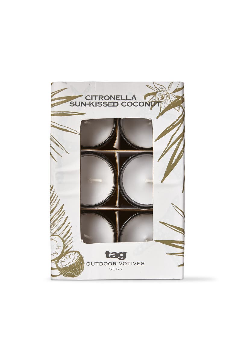 tag White Citronella Sunkissed Coconut Scented Candle Set of 6, Main, color, White