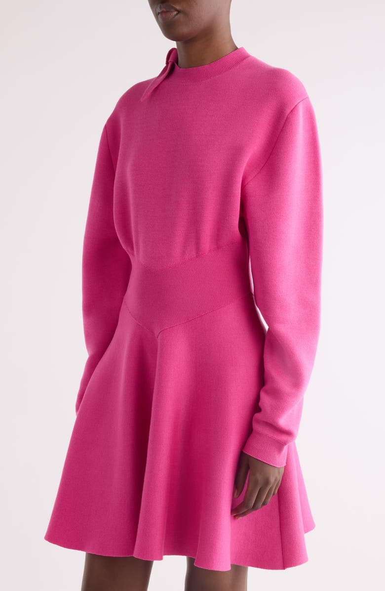 Givenchy Long Sleeve Bow Wool & Cotton Blend Sweater Dress, Alternate, color, Fuchsia