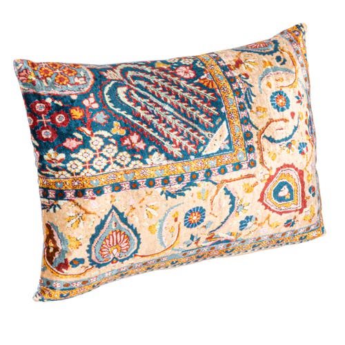 Storied Home Vintage Mosaic Velvet Lumbar Pillow In Multi
