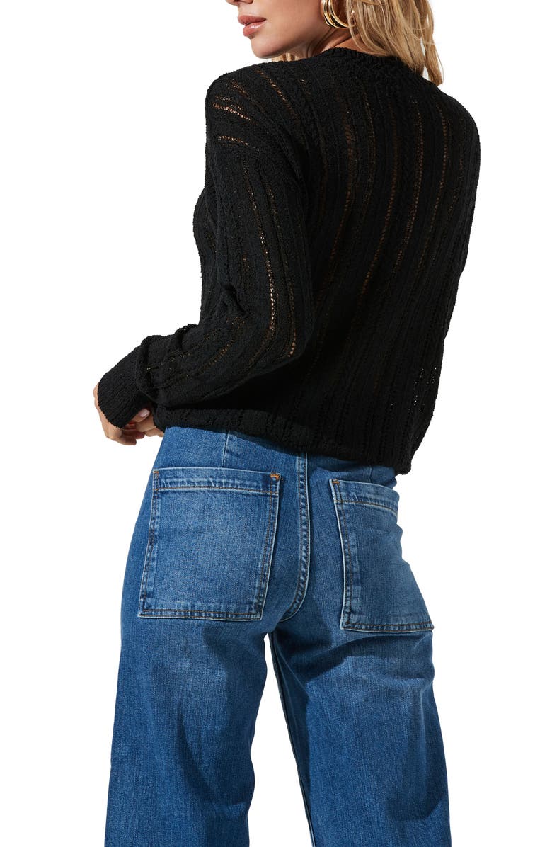 ASTR the Label Wrap Front Pointelle Sweater, Alternate, color, 