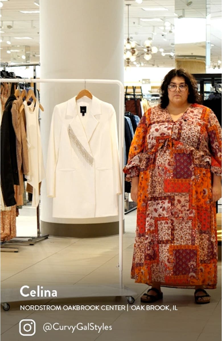 Diamante Fringe Trim Double Breasted Dress, sales video thumbnail