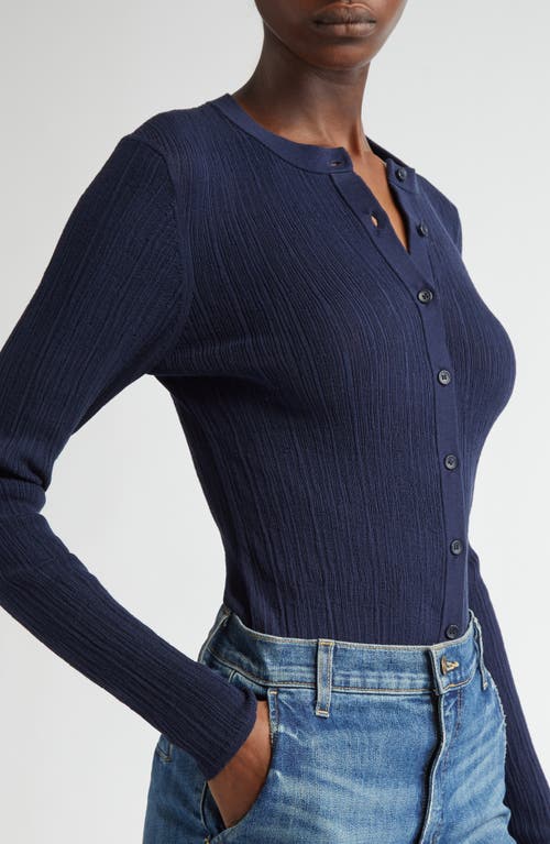 A.l.c . Fisher Rib Cardigan In Navy