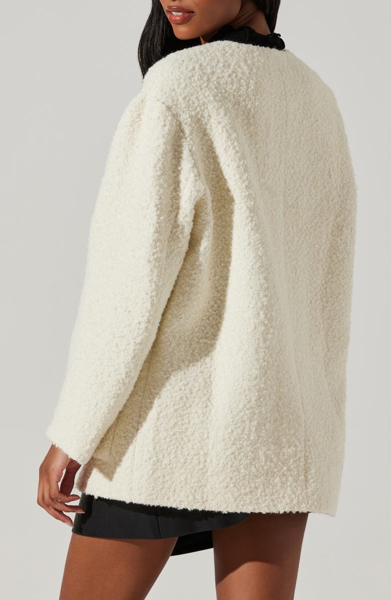 ASTR the Label Maidy Wool Blend Bouclé Knit Coat, Alternate, color, Cream