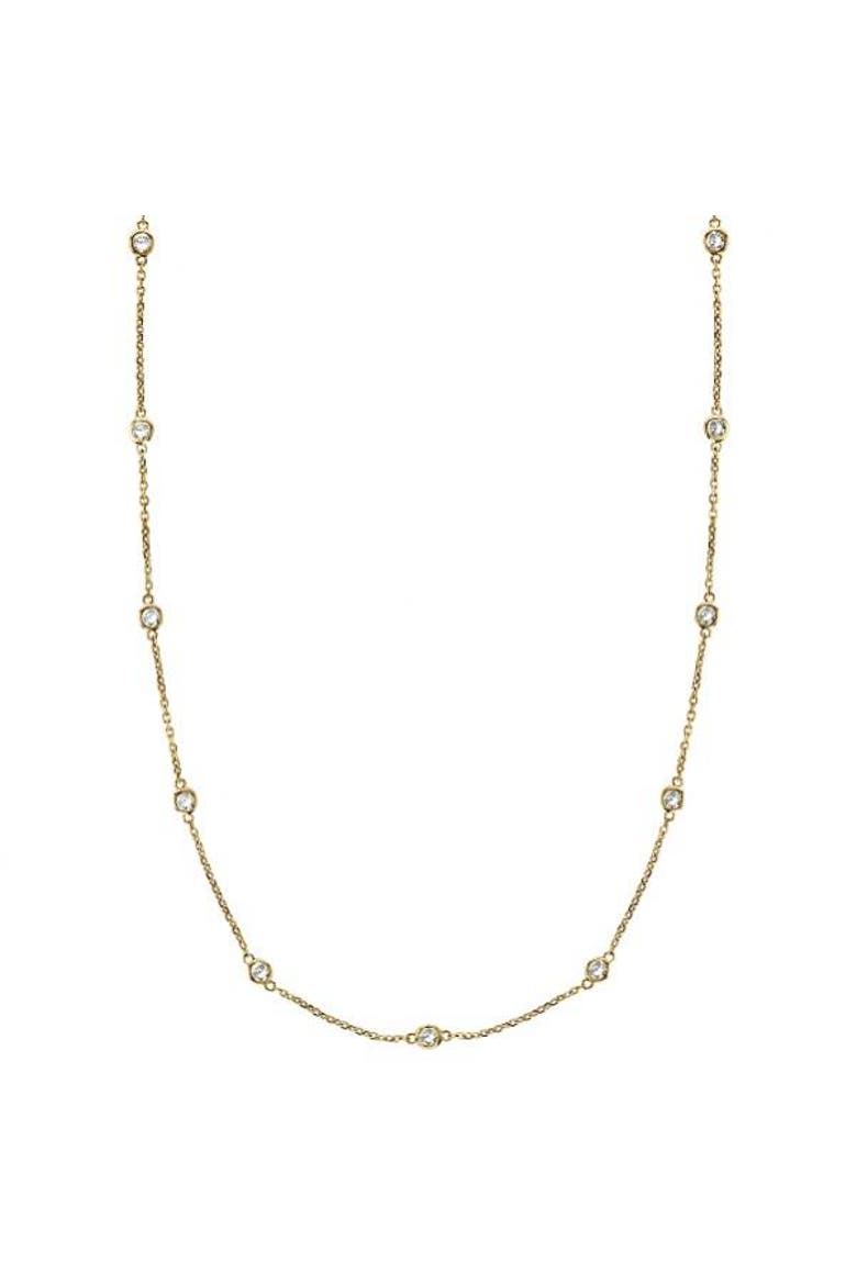 Lab Diamonds By The Yard Station Necklace 14k, Alternate, color, 2ct,Yellow Gold