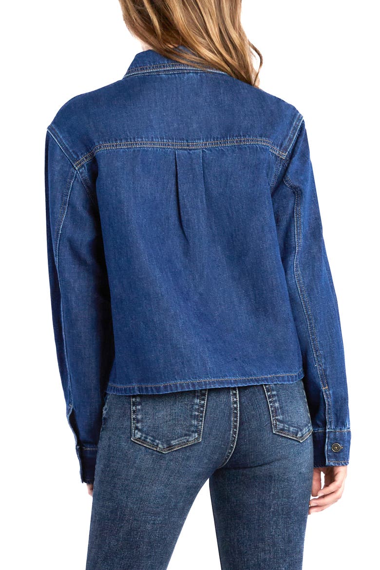 Lilou Boxy Denim Button-Up Shirt, Alternate, color, MIDNIGHT BLUE