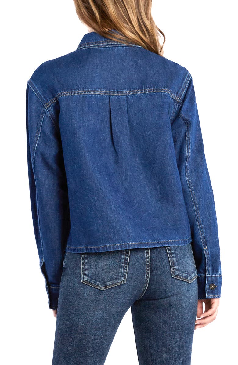 Wash Lab Denim Lilou Boxy Denim Button-Up Shirt, Alternate, color, Midnight Blue