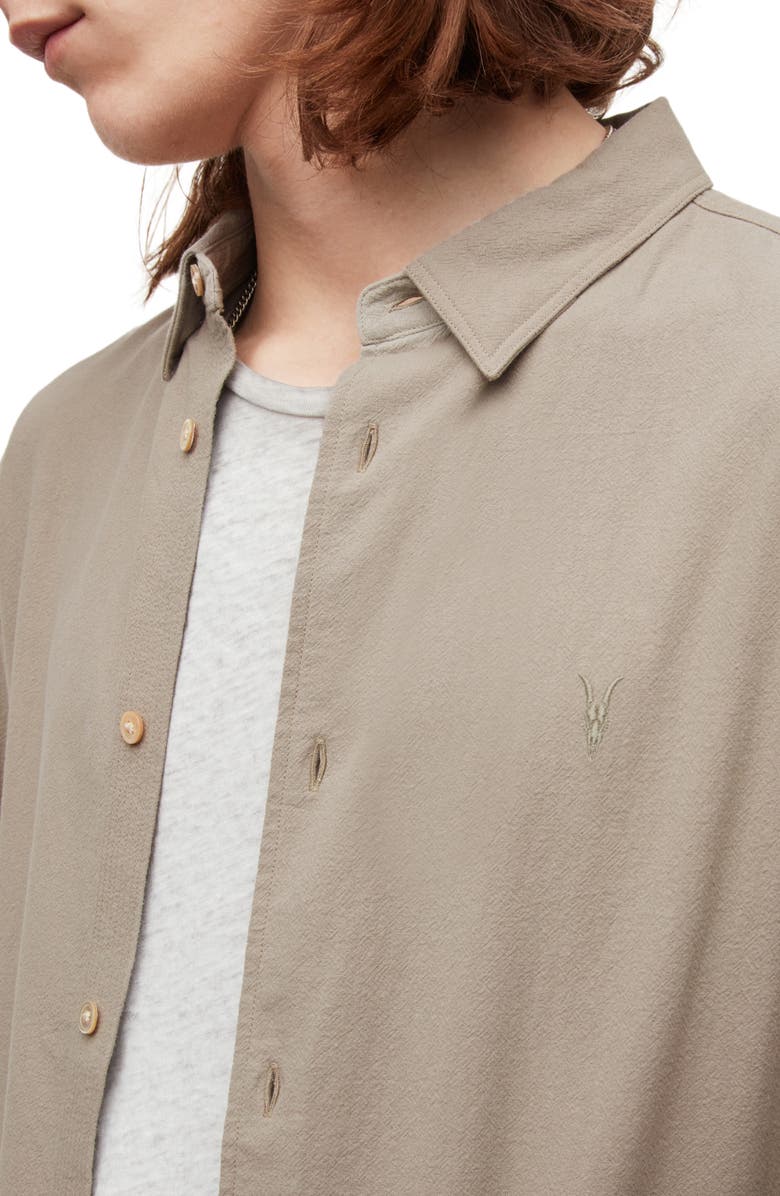 AllSaints Lovell Cotton Button-Up Shirt, Alternate, color, 