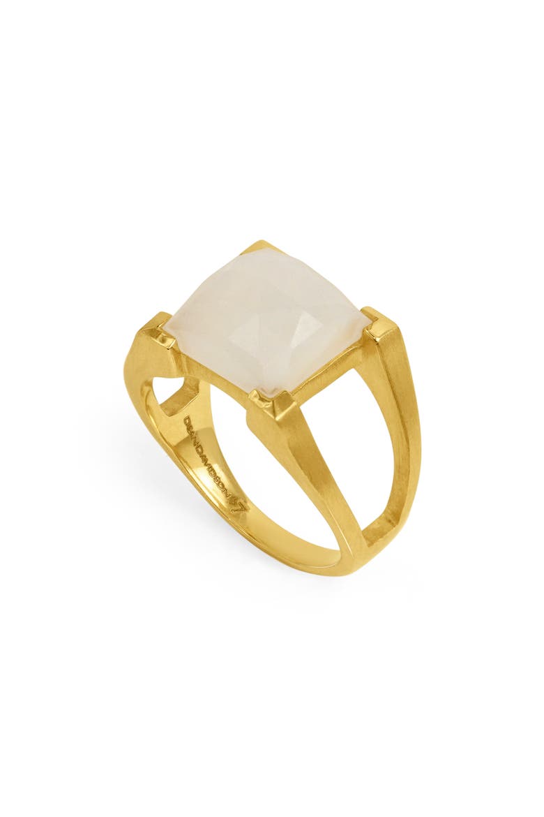 Mini Plaza Moonstone Ring, Main, color, MOONSTONE/ GOLD