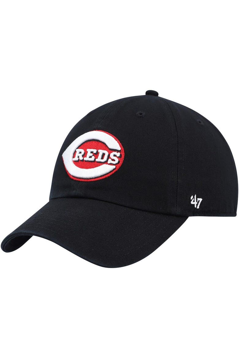 Men's '47 Black Cincinnati Reds Clean Up Adjustable Hat, Main, color, Black