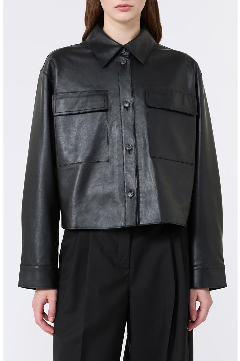 Piovra Leather Jacket, Main, color, BLACK
