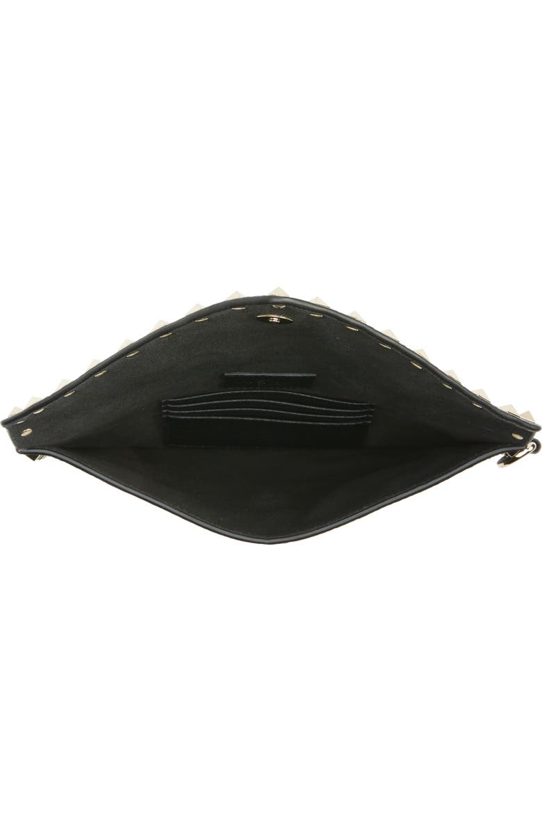 Valentino Garavani Medium Rockstud Leather Envelope Pouch, Alternate, color,