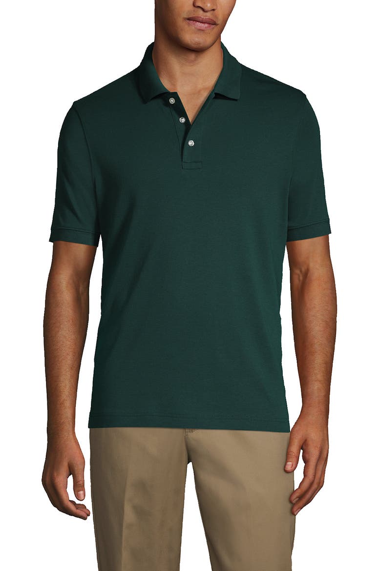 School Uniform  Long Sleeve Interlock Polo Shirt, Main, color, Evergreen