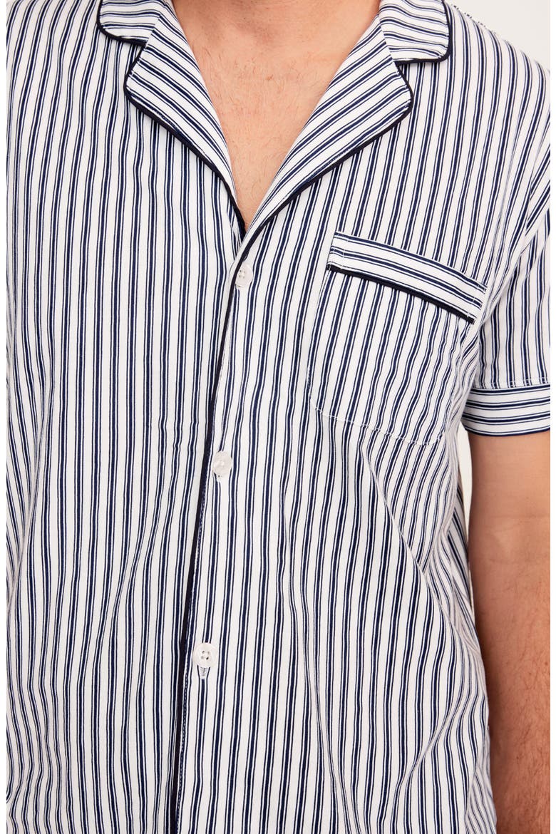 French Ticking Short Set, Alternate, color, NAVY
