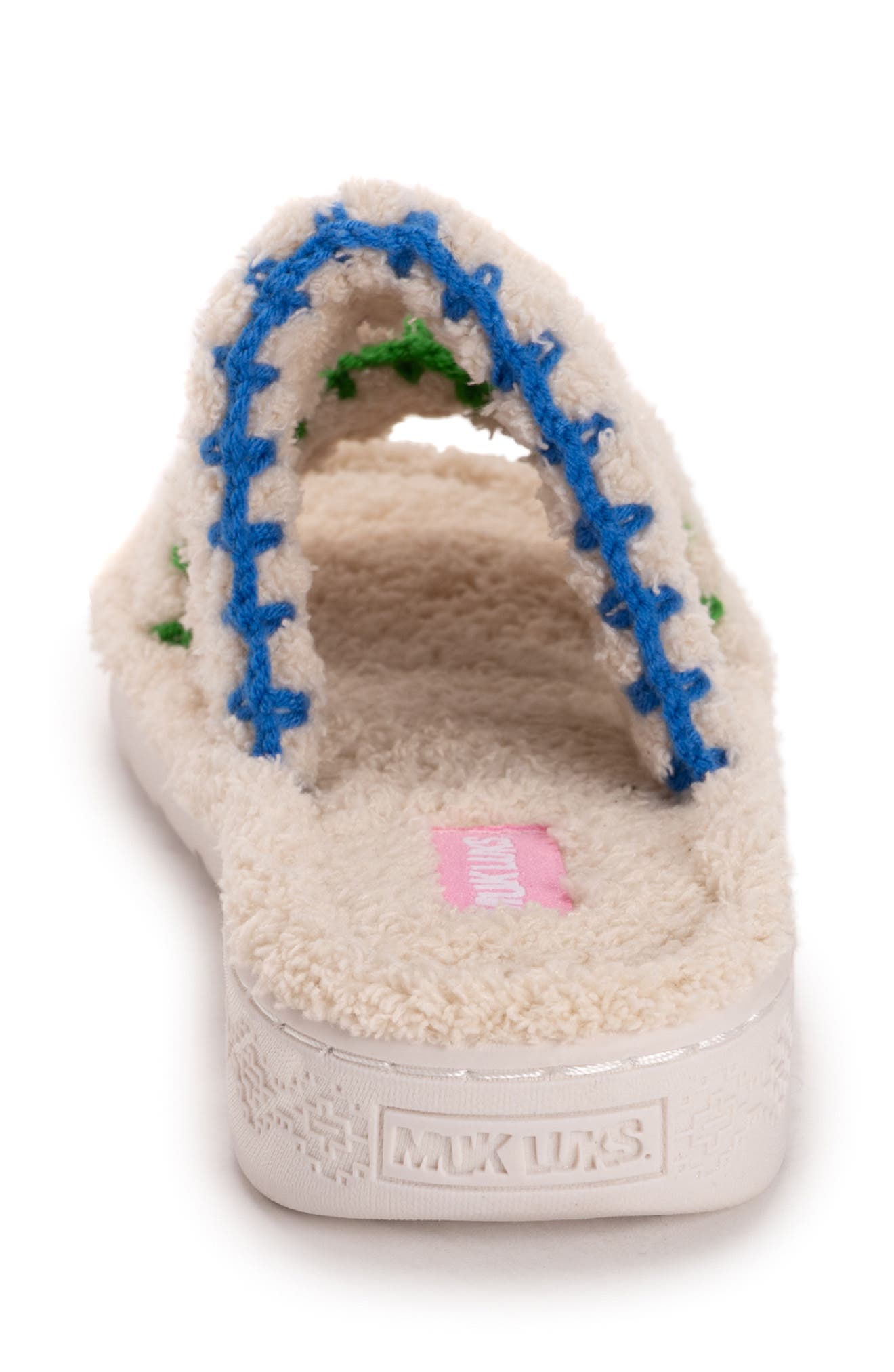 MUK LUKS Cloud Ribbed Terry Double Strap Slide Slipper, Alternate, color, 