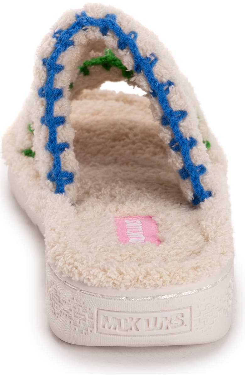 MUK LUKS Cloud Ribbed Terry Double Strap Slide Slipper, Alternate, color,