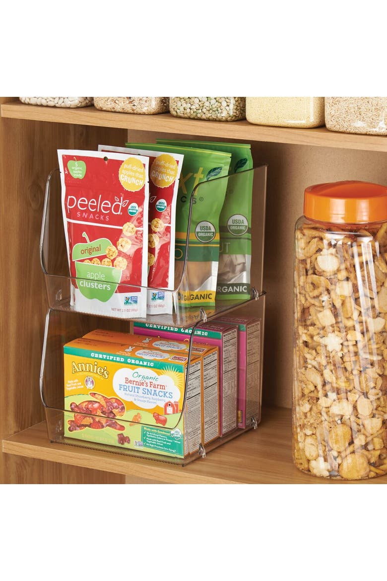 Stackable Open-Front Storage Bin - Set of 4 - Clear - Made in USA, Alternate, color, Clear