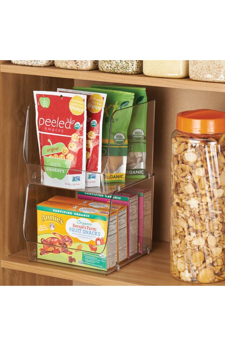 iDesign Stackable Open-Front Storage Bin - Set of 4 - Clear - Made in USA, Alternate, color, Clear