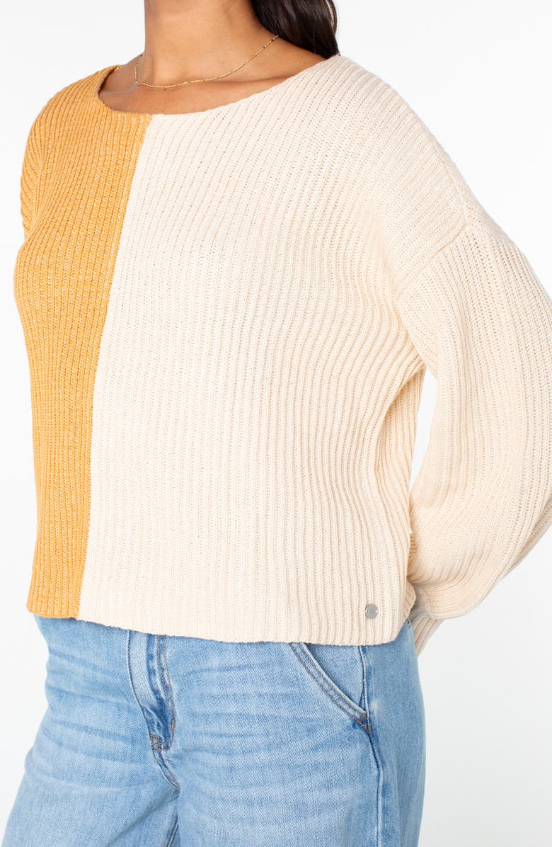 Roxy Sandbar Hop Colorblock Cotton Sweater, Alternate, color, 