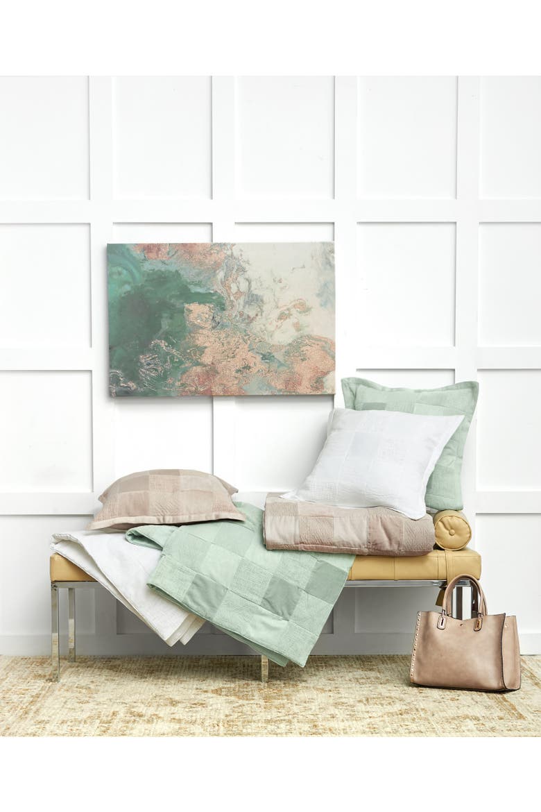 Pia Sea Glass Accent Throw Blanket, Alternate, color, Green