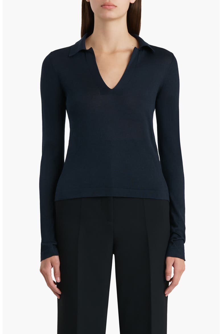 Mikel Wool Blend Polo Sweater, Main, color, MIDNIGHT NAVY