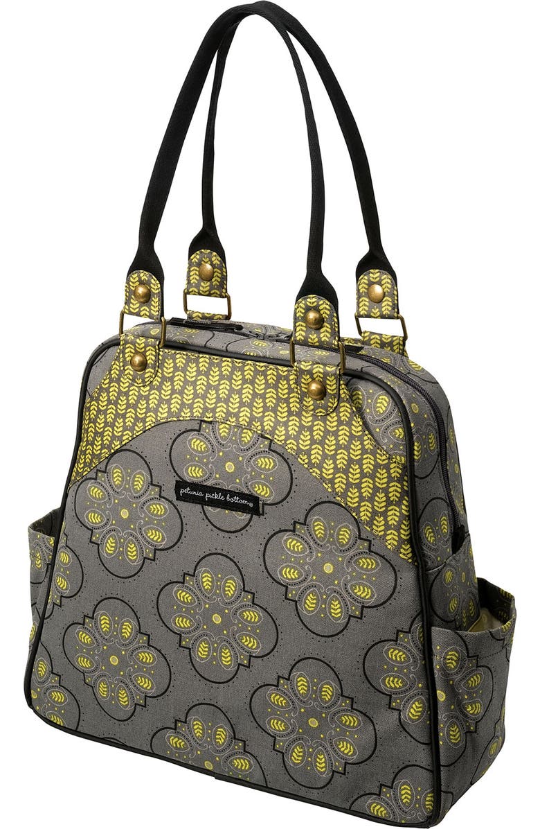 Petunia Pickle Bottom 'Glazed Sashay' Organic Cotton Convertible Diaper Bag/Satchel, Main, color,