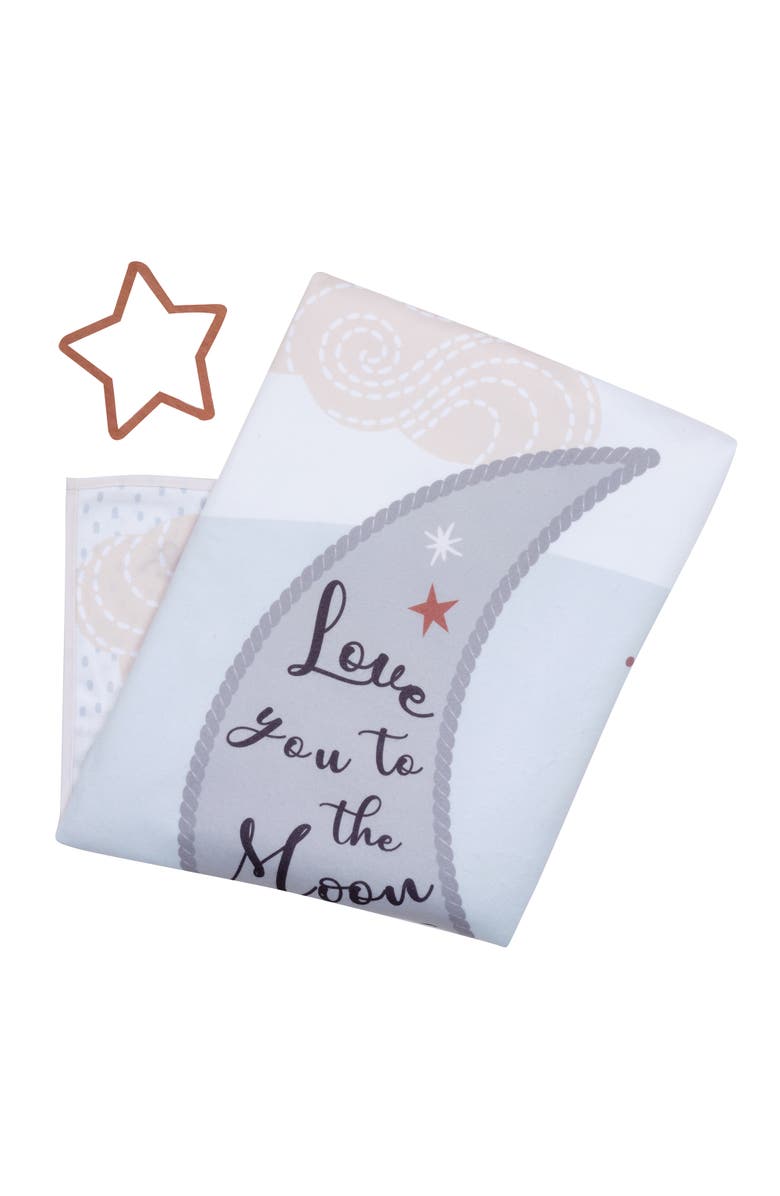 Lambs & Ivy Goodnight Moon Milestone Photo Opportunity Soft Fleece Baby Blanket, Alternate, color, Cream