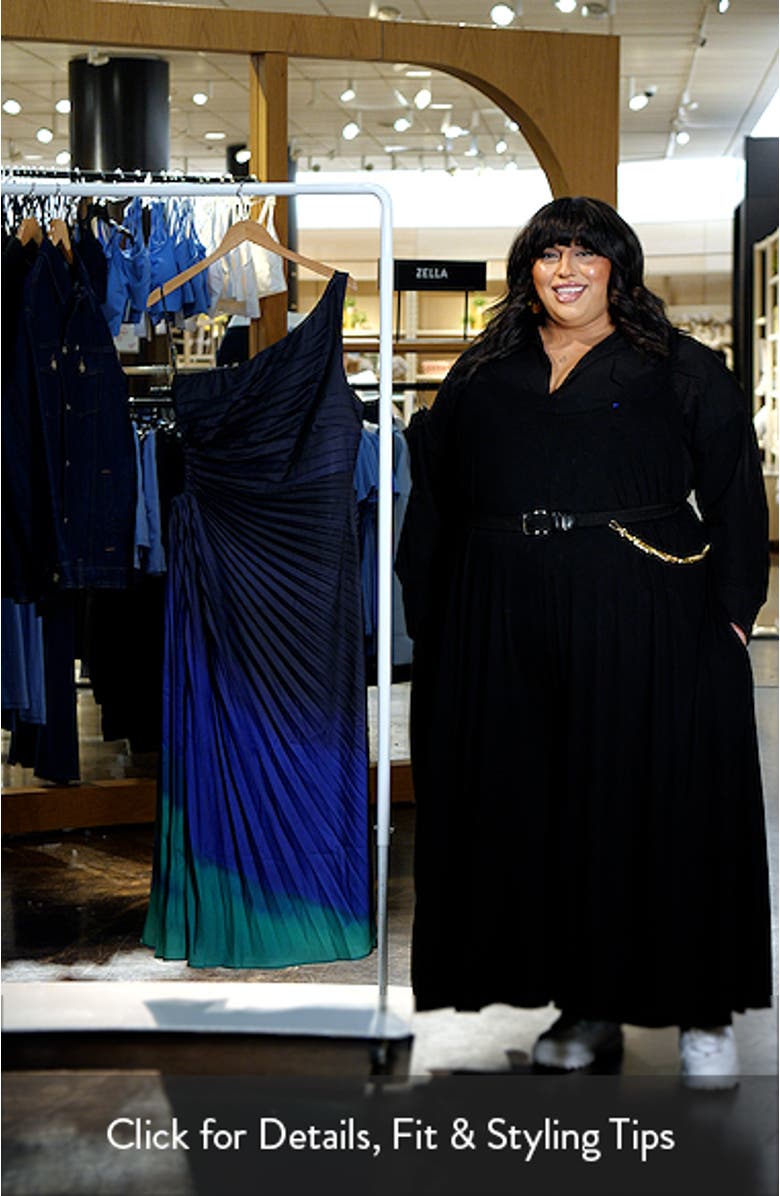 Aliza One-Shoulder Side Cutout Pleated Dress, sales video thumbnail